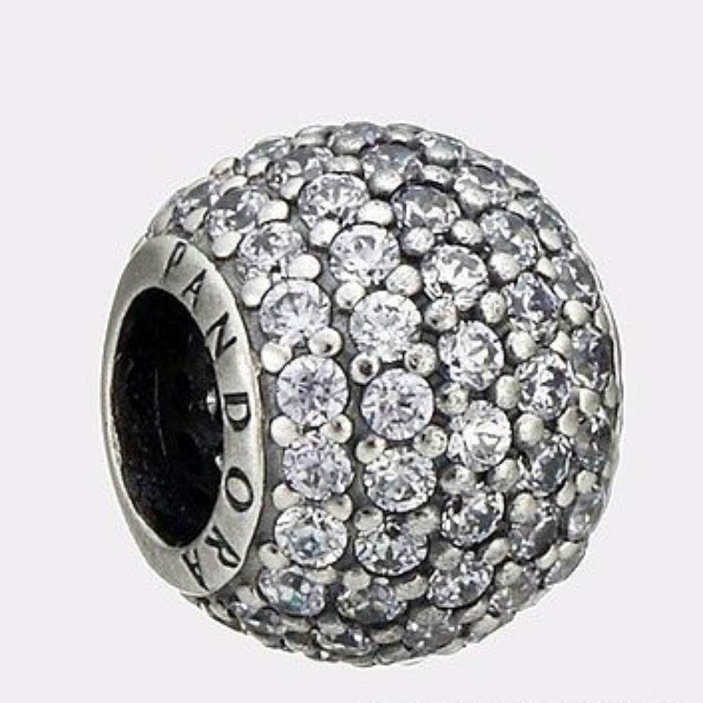 Authentic Pandora Sterling Silver  Pave Lights Bead